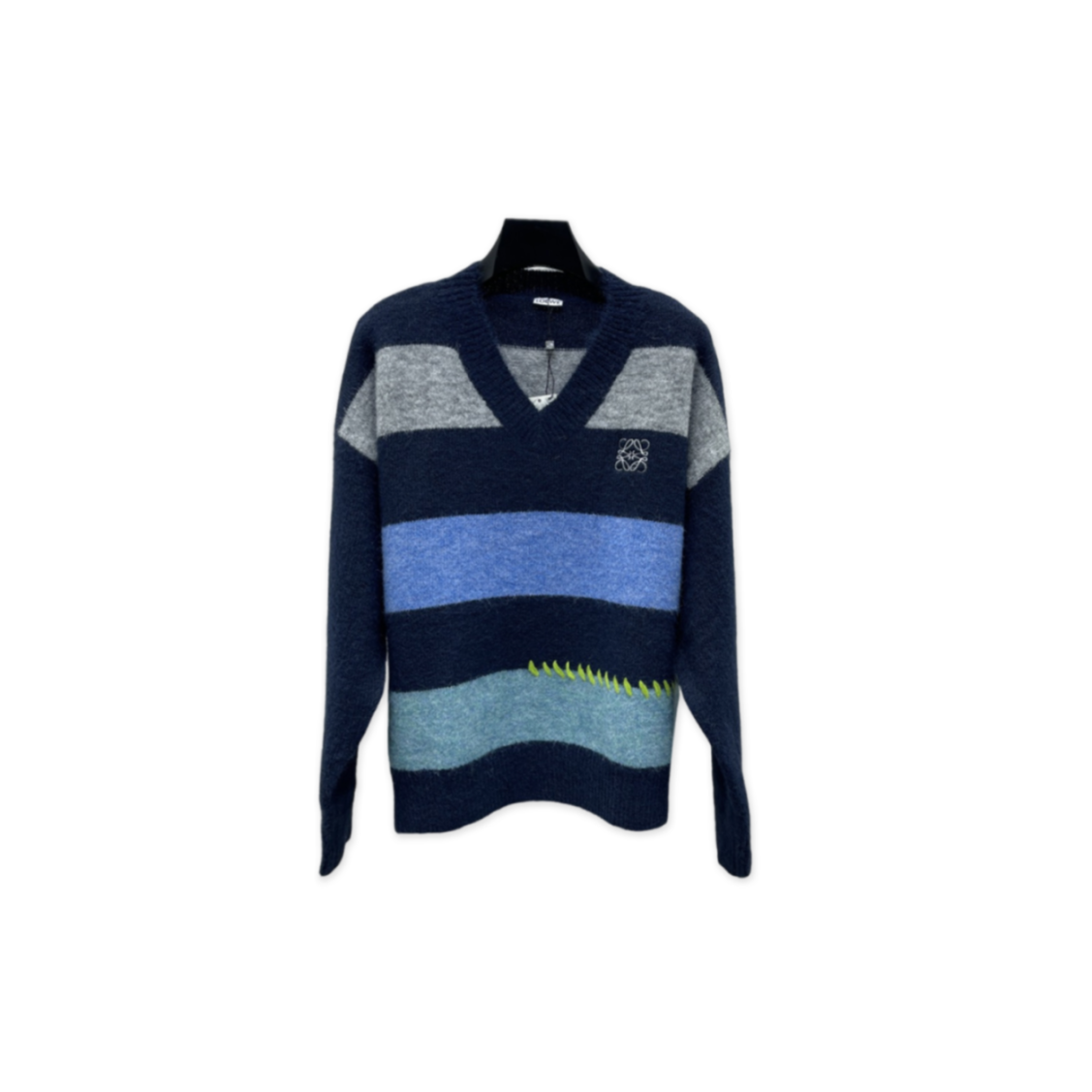L0ew* striped v-neck knit sweater